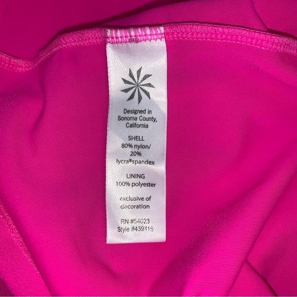 Athleta Tankini Top Women's Size Small Pink Grey Colourblock Swimwear Nylon - Picture 10 of 14